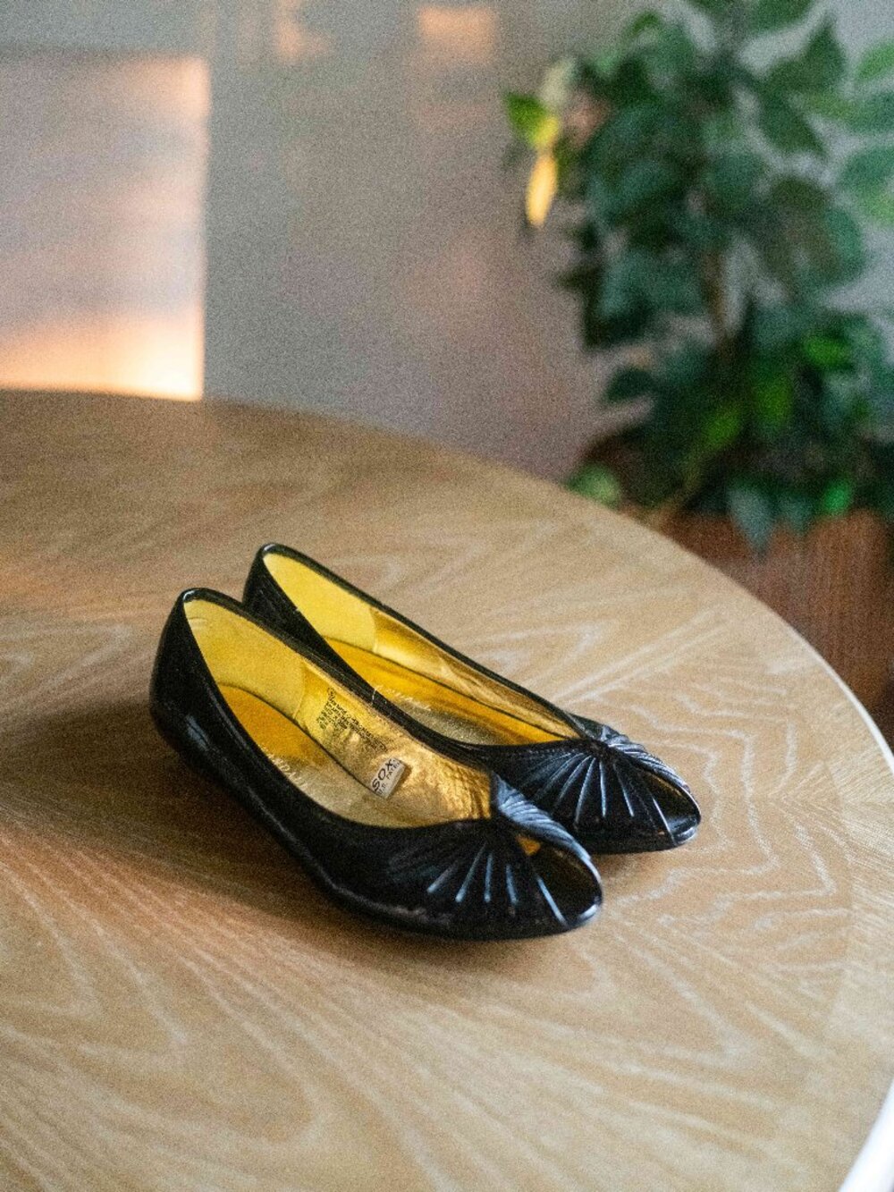 Loeffler Randall Cinch Women's Black Faux Patent Leather Peep Toe Flats